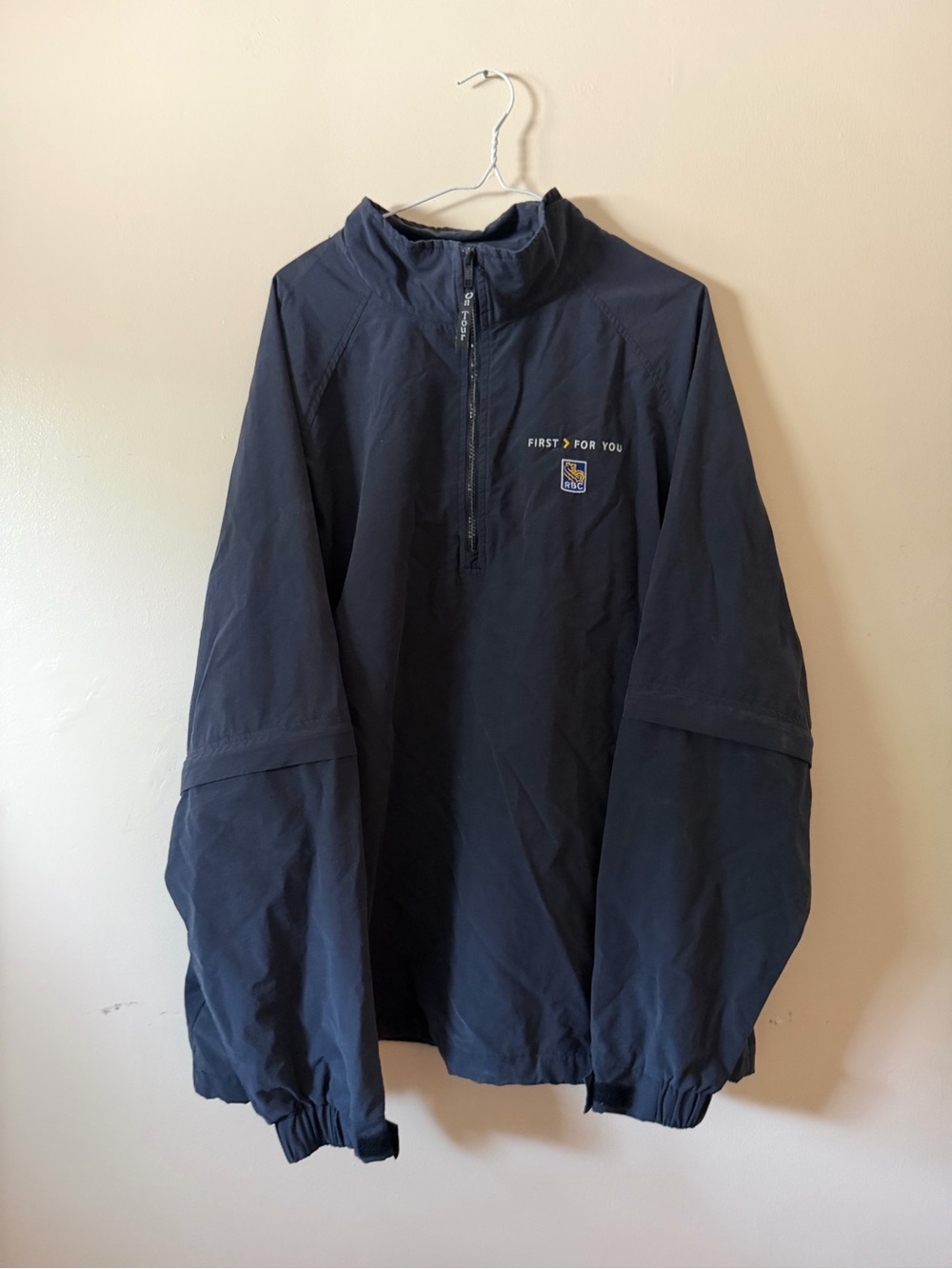 Navy Half-Zip Windbreaker Jacket